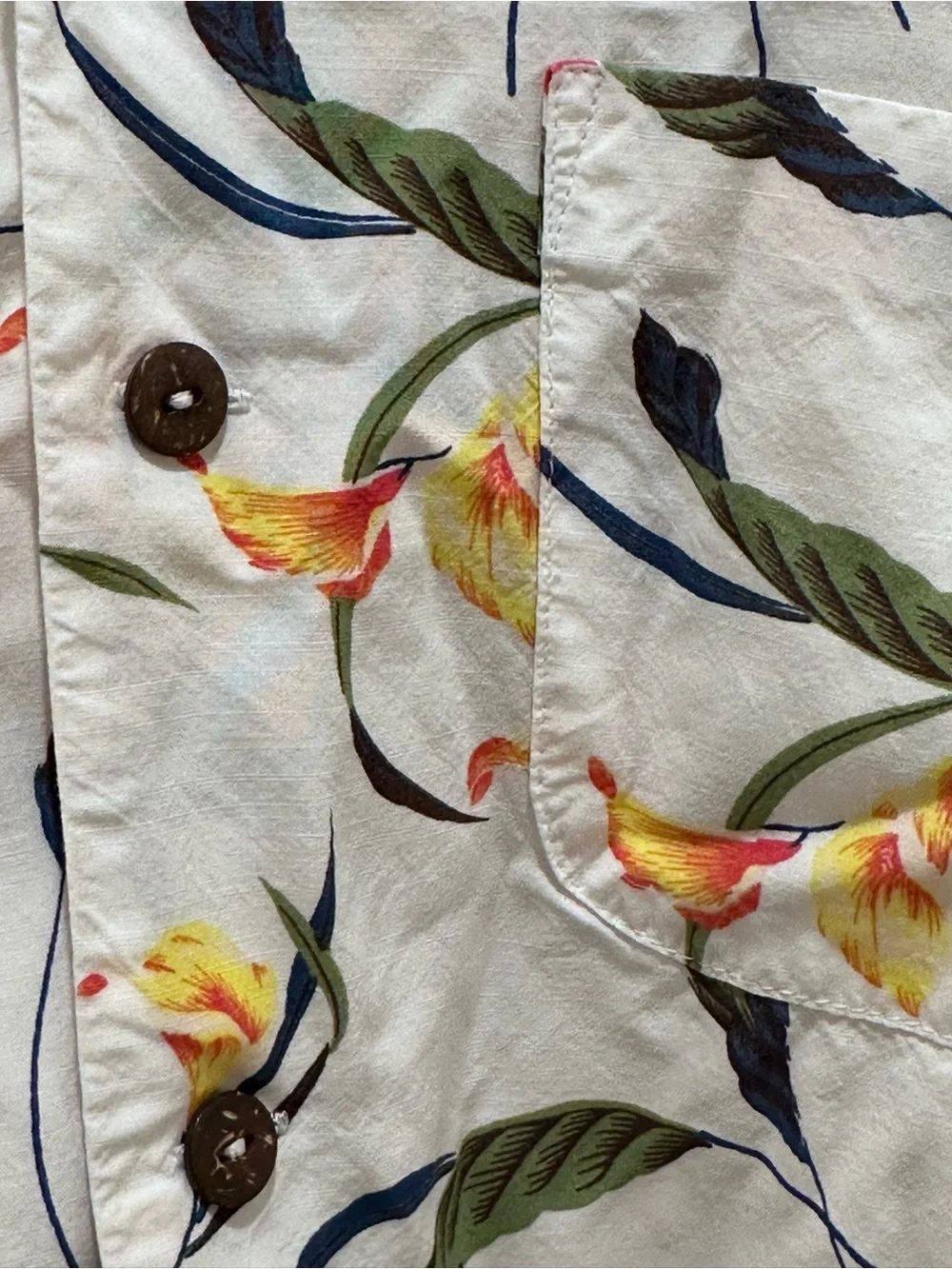 J. Crew White Short-Sleeve Button-Up Shirt with Yellow Floral Print